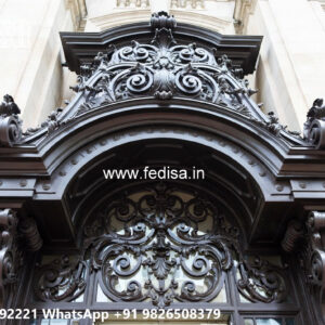 Villa Elevation Iron Design with Artistic Exterior Framework No-3627