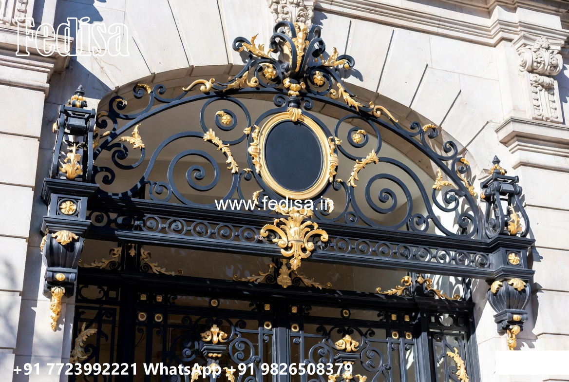 Villa Elevation Iron Design with Stylish Front Framework No-3662