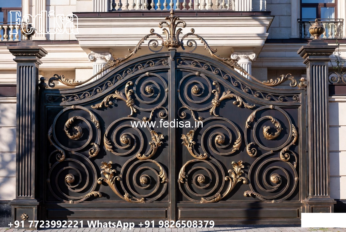 Elegant Villa Front Iron Geometric Ideas No-3681