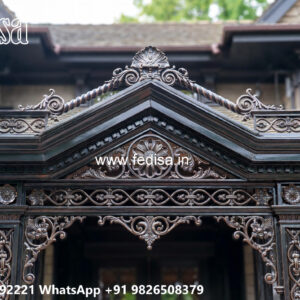 Villa Elevation Iron Design with Elegant Front Detailing No-3761