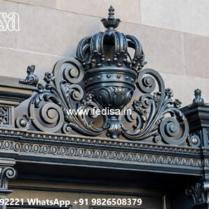 Villa Elevation Iron Design with Stylish Luxury Roofing No-3767