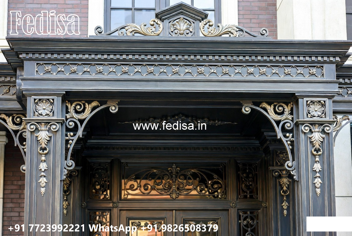 Villa Elevation Iron Design with Stylish Structural Finish No-3778