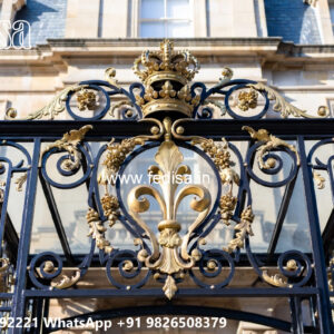 Elegant Villa Front Iron Roofing Ideas No-3864