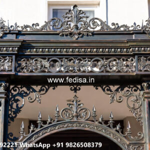 Villa Elevation Iron Design with Stylish Geometric Beauty No-3950